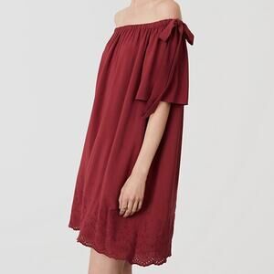 LOFT | Off the Shoulder Embroidered Dress